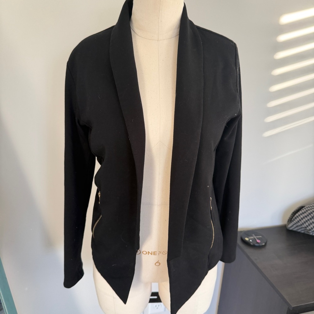 Tart Women's Black Casual Career Open Front Blazer Jacket Black S